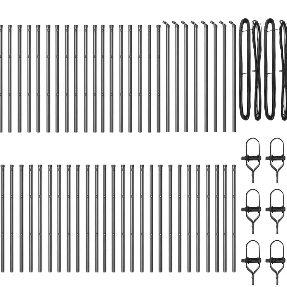 vidaXL Poste de Valla 52 pcs 3,2 x 3,2 x 80 cm Gris