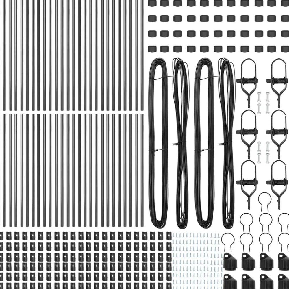 vidaXL Poste de Valla 52 pcs 3,2 x 3,2 x 80 cm Gris