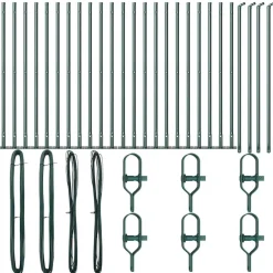 vidaXL Poste de Valla 26 pcs Gris 3,2 x 3,2 x 50 cm Verde Discount