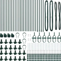 vidaXL Poste de Valla 26 pcs Gris 3,2 x 3,2 x 50 cm Verde Discount