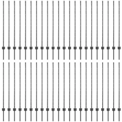 vidaXL Poste de Valla 44 pcs Gris 160 cm Acero Acero/gris New