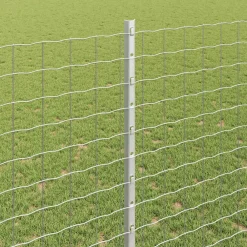 vidaXL Vallas De Jardín-Poste de Valla 44 pcs Plateado 180 cm Acero