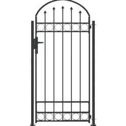 vidaXL Poste de Valla con cerradura Assen Gris 200 x 88 x 14 cm Acero New