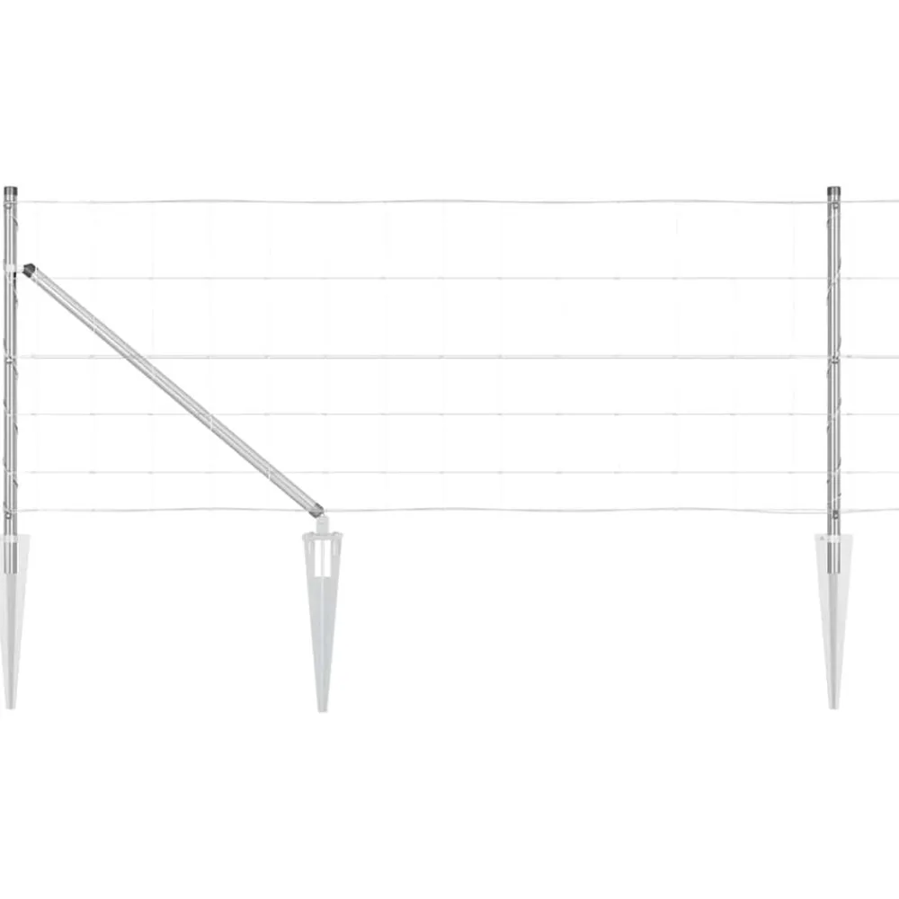 vidaXL Poste de Valla Galvanizado 25 x 0,8 m Acero