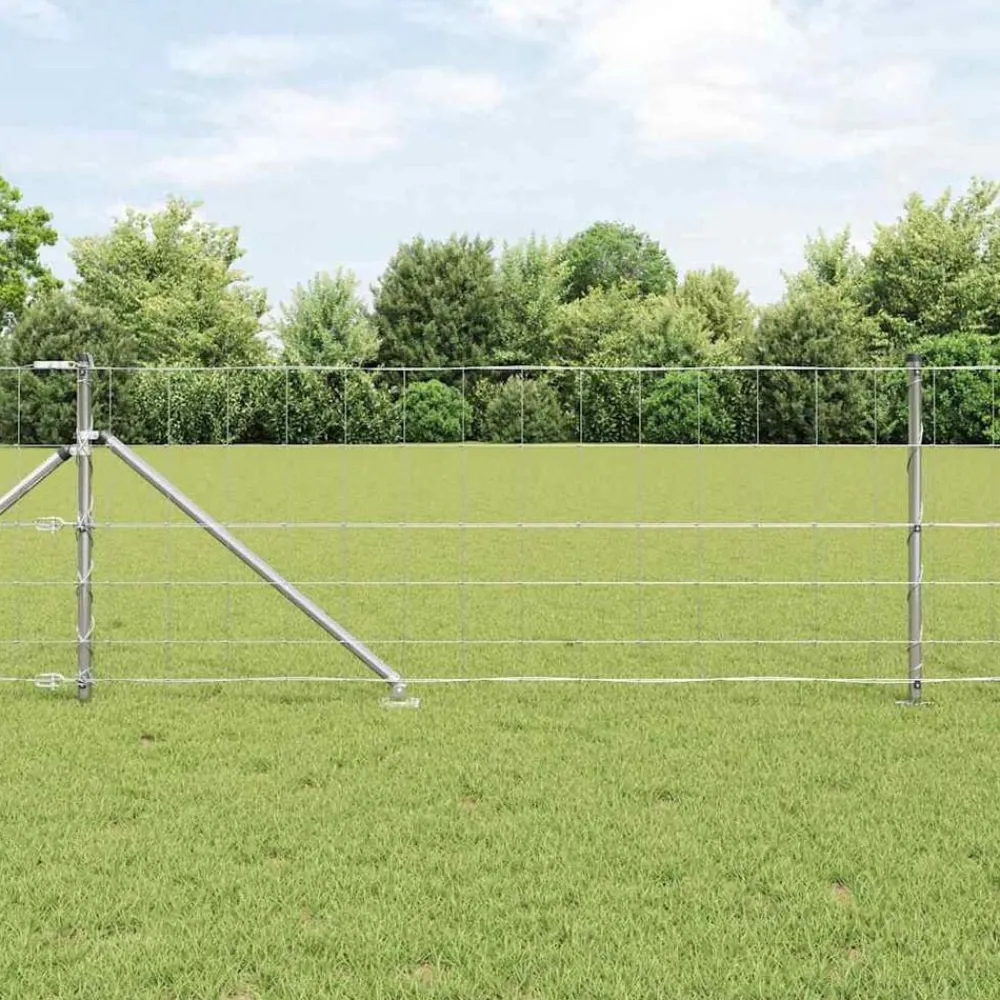 vidaXL Poste de Valla Galvanizado 25 x 0,8 m Acero