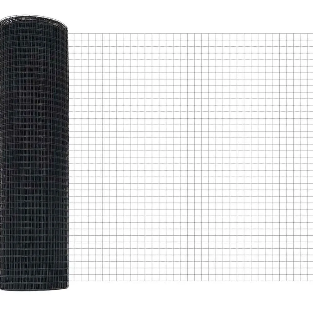 vidaXL Poste de Valla 10 x 0,4 m (malla de 12 x 12 mm) Gris New