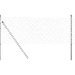 vidaXL Vallas De Jardín-Poste de Valla Plateado 10 x 0,4 m (malla de 40 x 40 mm) Acero