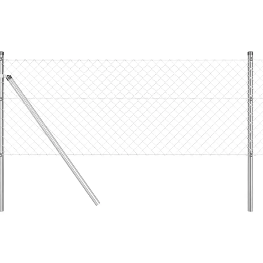 vidaXL Vallas De Jardín-Poste de Valla Plateado 10 x 0,4 m (malla de 40 x 40 mm) Acero