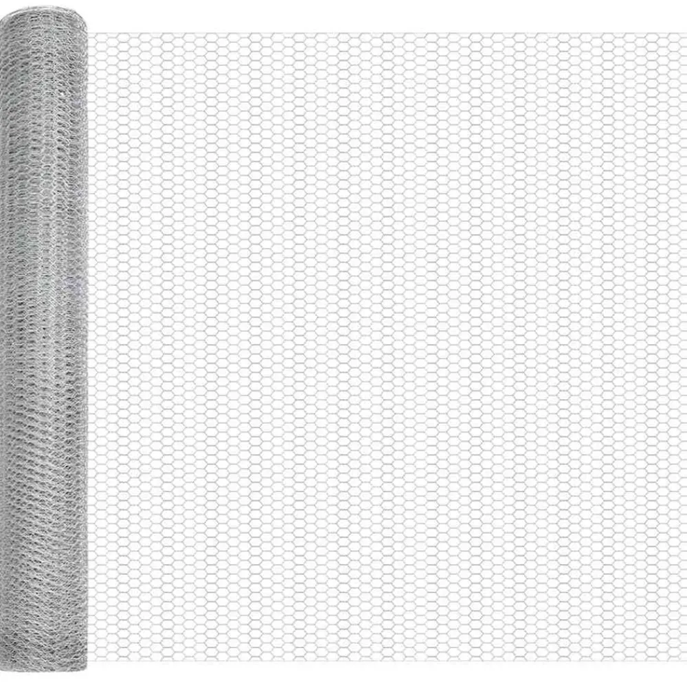 vidaXL Poste de Valla Plateado 100 x 1,2 m (malla de 25 mm) Acero Acero galvanizado Sale