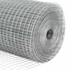 vidaXL Vallas De Jardín-Poste de Valla Plateado 10 x 0,4 m (malla de 12 x 12 mm) Acero