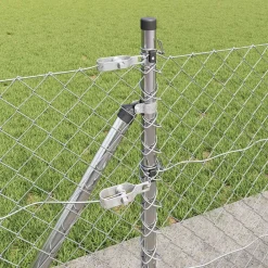 vidaXL Poste de Valla Plateado 10 x 0,4 m (malla de 40 x 40 mm) Acero Acero galvanizado Online