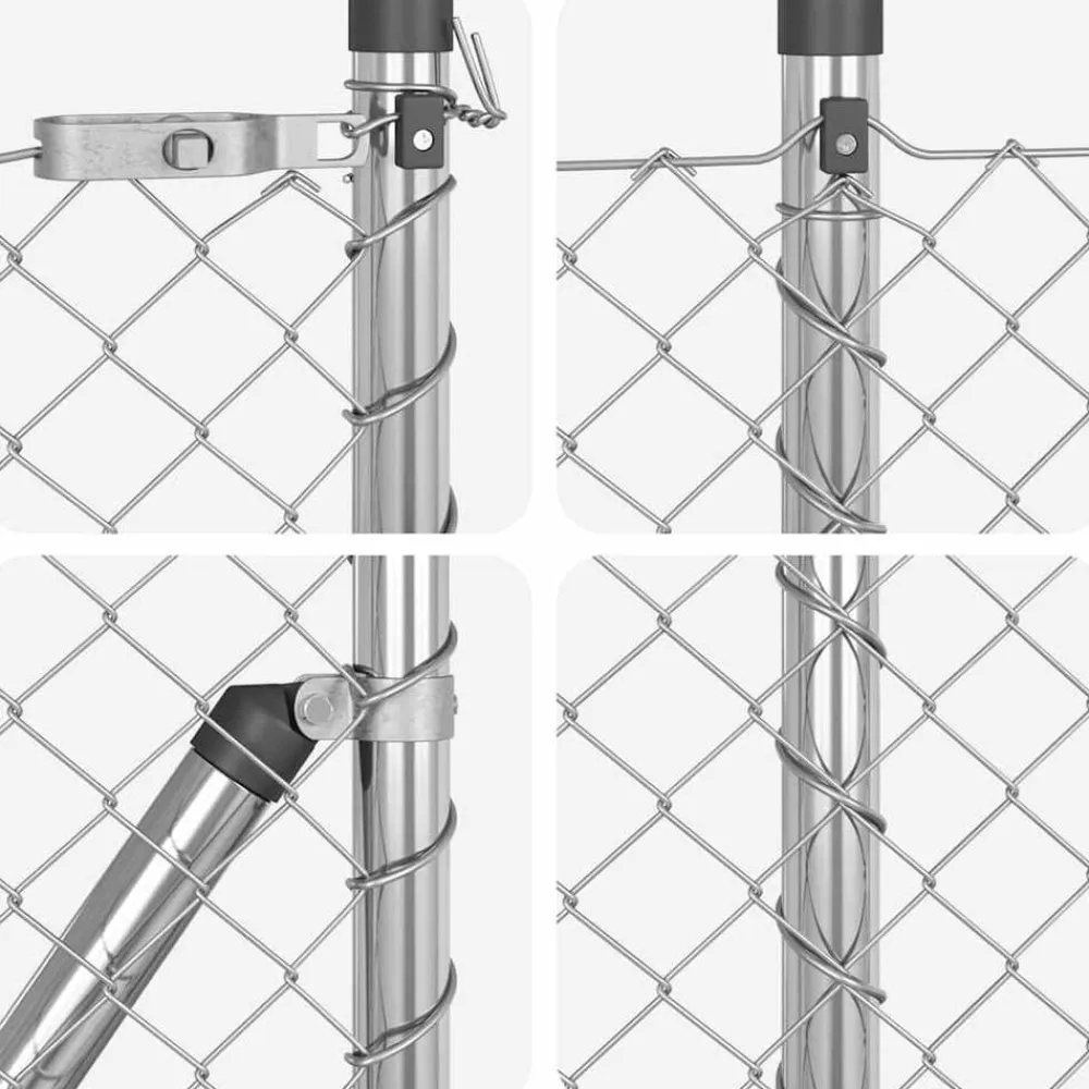 vidaXL Poste de Valla Plateado 10 x 0,4 m (malla de 40 x 40 mm) Acero Acero galvanizado Online