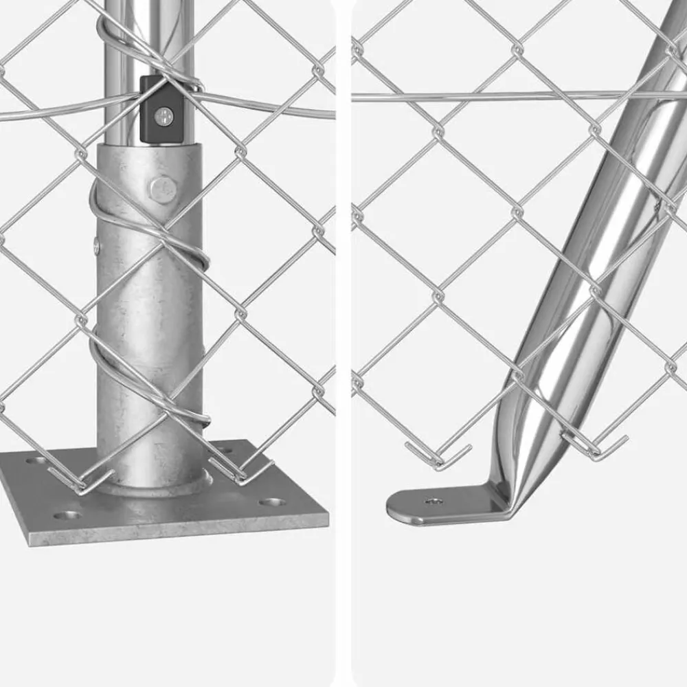 vidaXL Poste de Valla Plateado 10 x 0,4 m (malla de 40 x 40 mm) Acero Acero galvanizado Online