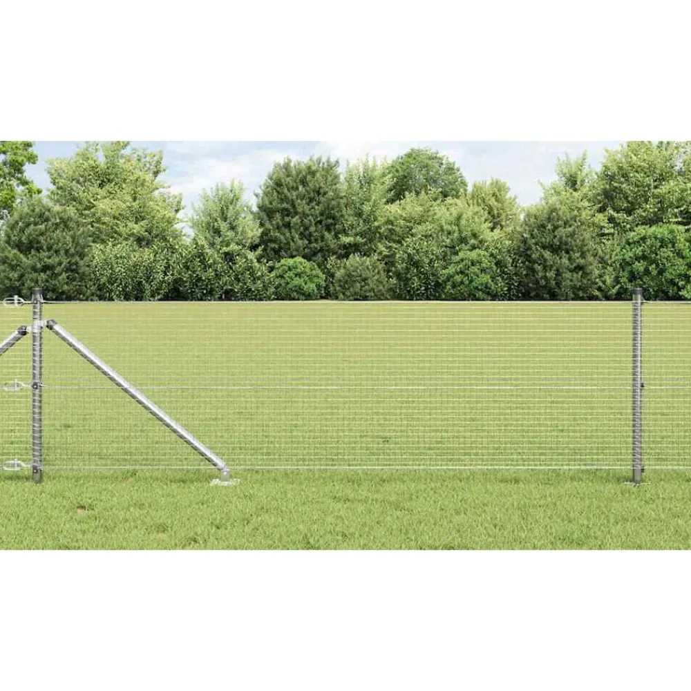 vidaXL Poste de Valla Plateado 50 x 0,8 m (malla de 19 x 19 mm) Acero Acero galvanizado Best
