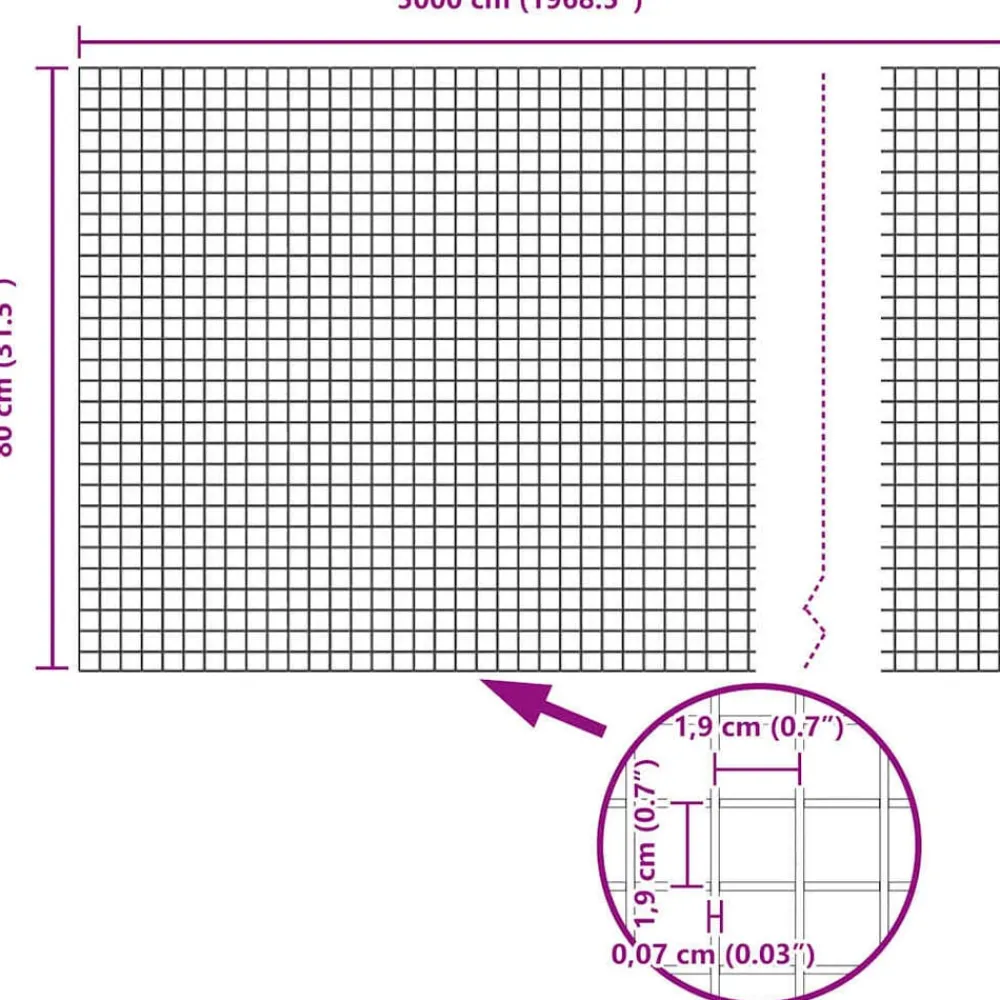 vidaXL Poste de Valla Plateado 50 x 0,8 m (malla de 19 x 19 mm) Acero Acero galvanizado Best