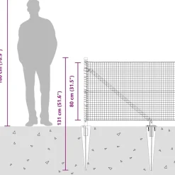 vidaXL Poste de Valla Plateado 50 x 0,8 m (malla de 19 x 19 mm) Acero Acero galvanizado Best