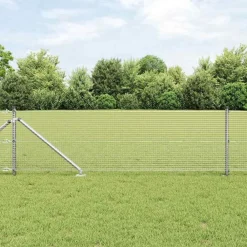 vidaXL Poste de Valla Plateado 50 x 0,8 m (malla de 19 x 19 mm) Acero Acero galvanizado Best