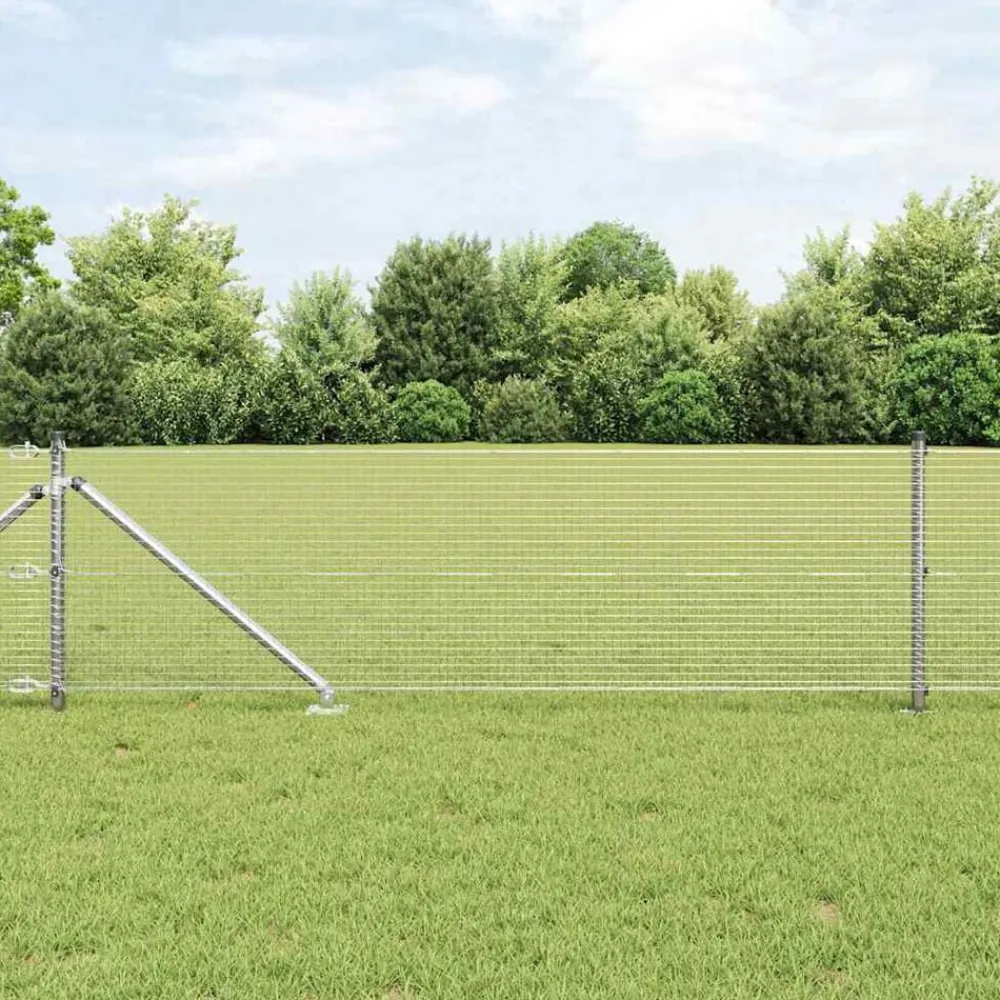 vidaXL Poste de Valla Plateado 50 x 0,8 m (malla de 19 x 19 mm) Acero Acero galvanizado Best