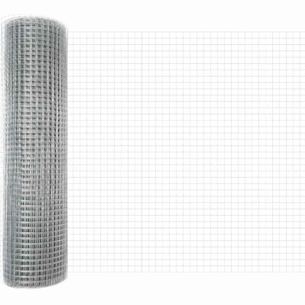 vidaXL Poste de Valla Plateado 50 x 0,8 m (malla de 19 x 19 mm) Acero Acero galvanizado Best