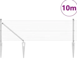 vidaXL Vallas De Jardín-Poste de Valla Plateado 10 x 0,4 m (malla de 12 x 12 mm) Acero