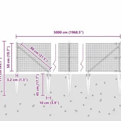 vidaXL Poste de Valla Plateado 50 x 0,5 m (malla de 12 x 12 mm) Acero Acero galvanizado Sale
