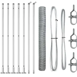 vidaXL Poste de Valla Plateado 10 x 1,2 m (malla de 50 mm) Acero Acero galvanizado Sale