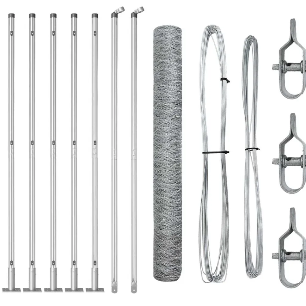 vidaXL Poste de Valla Plateado 10 x 1,2 m (malla de 50 mm) Acero Acero galvanizado Sale
