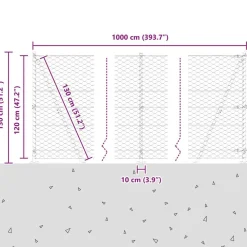 vidaXL Poste de Valla Plateado 10 x 1,2 m (malla de 50 mm) Acero Acero galvanizado Sale