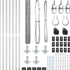 vidaXL Poste de Valla Plateado 10 x 1,2 m (malla de 50 mm) Acero Acero galvanizado Sale