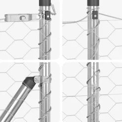 vidaXL Poste de Valla Plateado 10 x 1,2 m (malla de 50 mm) Acero Acero galvanizado Sale