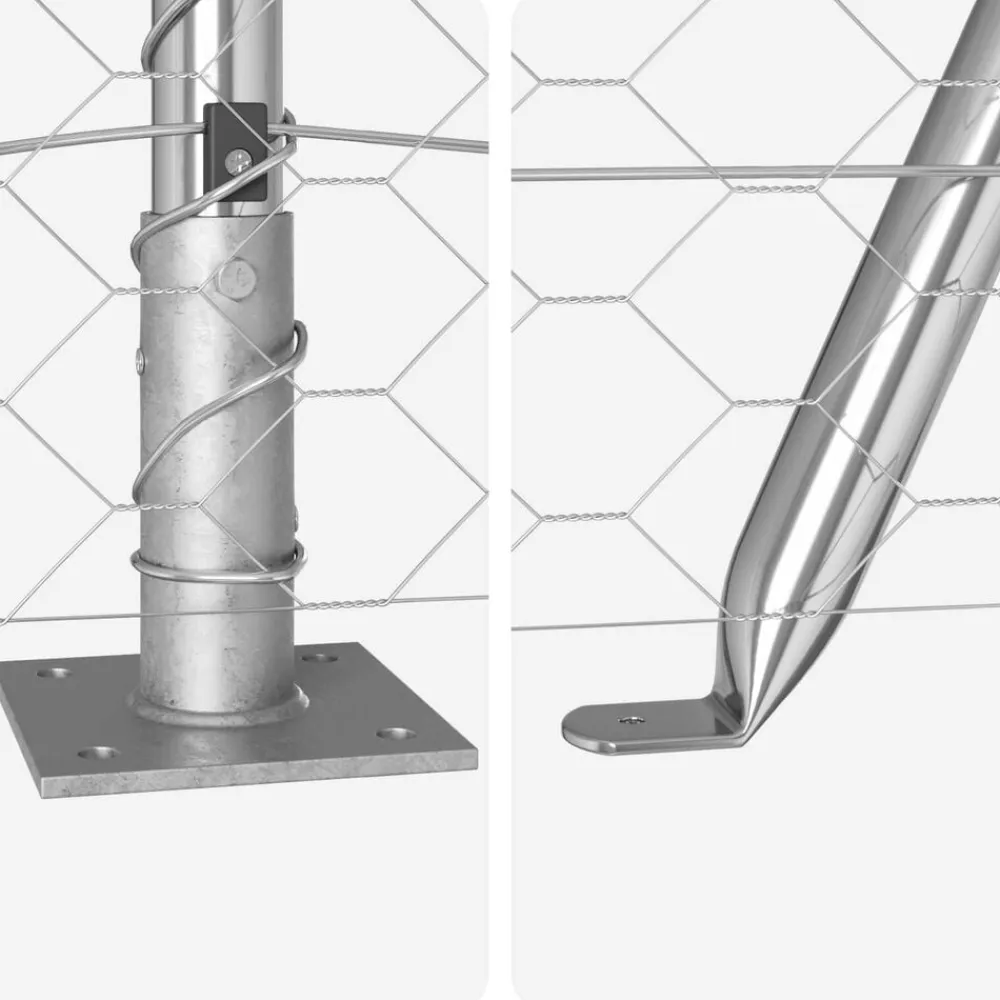 vidaXL Poste de Valla Plateado 10 x 1,2 m (malla de 50 mm) Acero Acero galvanizado Sale
