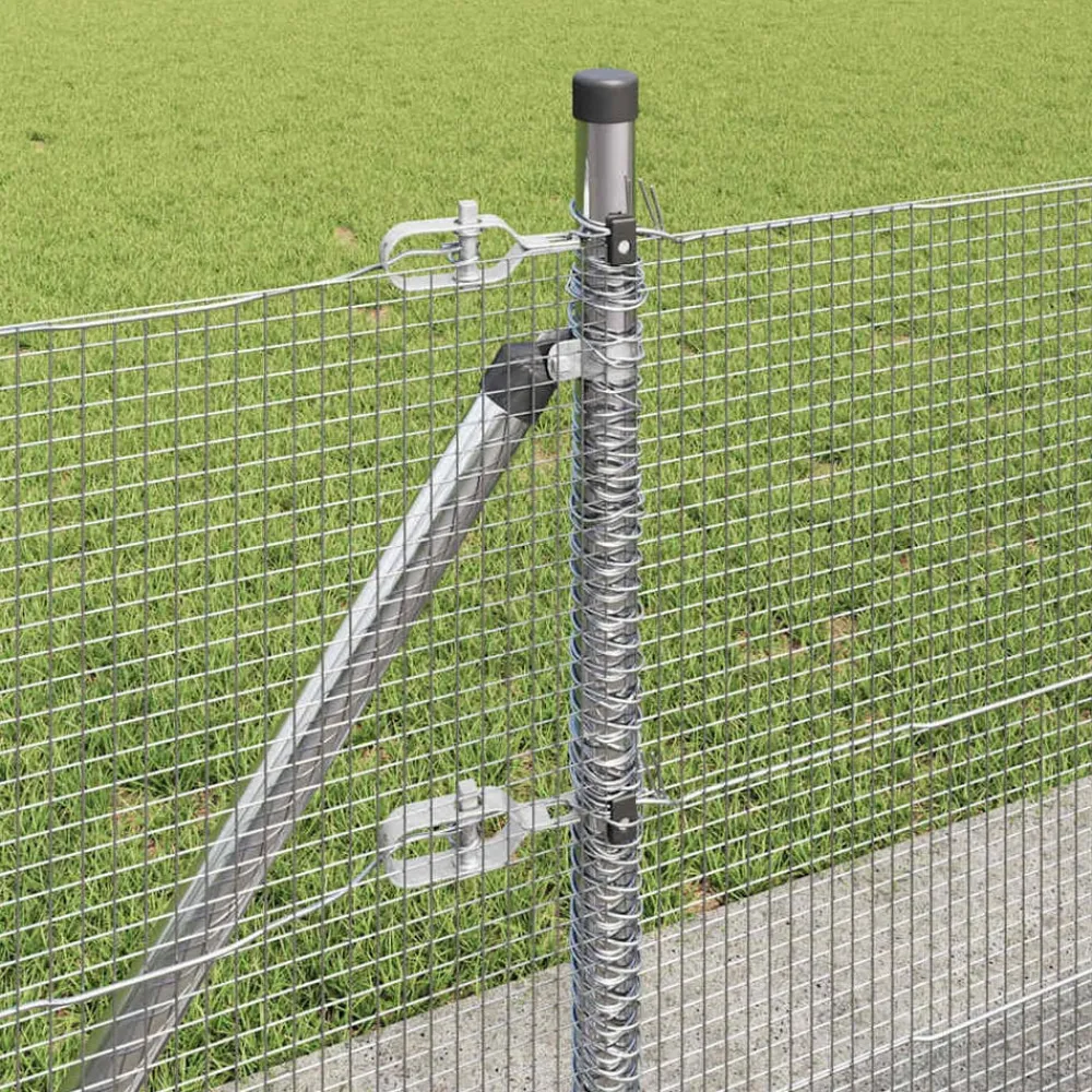 vidaXL Vallas De Jardín-Poste de Valla Plateado 10 x 0,4 m (malla de 12 x 12 mm) Acero