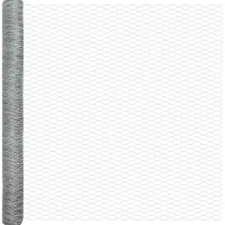 vidaXL Vallas De Jardín-Poste de Valla Plateado 50 x 1,6 m (malla de 50 mm) Acero