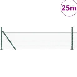 vidaXL Poste de Valla Verde 25 x 0,5 m (malla de 13 mm) Acero Verde bosque Outlet