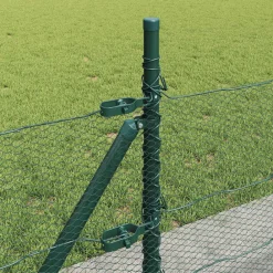 vidaXL Poste de Valla Verde 25 x 0,5 m (malla de 13 mm) Acero Verde bosque Outlet