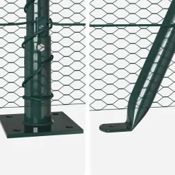 vidaXL Poste de Valla Verde 25 x 0,5 m (malla de 13 mm) Acero Verde bosque Outlet