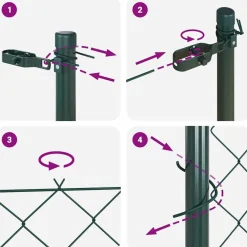 vidaXL Poste de Valla 10 x 0,4 m (malla de 40 x 40 mm) Verde Outlet
