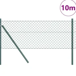 vidaXL Poste de Valla 10 x 0,4 m (malla de 40 x 40 mm) Verde Outlet