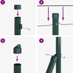 vidaXL Poste de Valla 10 x 0,4 m (malla de 40 x 40 mm) Verde Best
