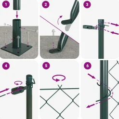 vidaXL Poste de Valla 10 x 0,4 m (malla de 40 x 40 mm) Verde Best
