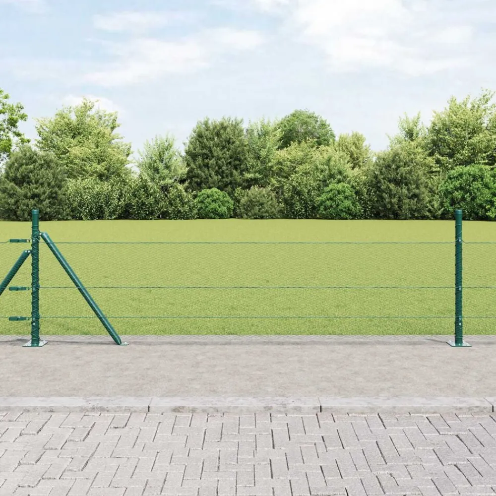 vidaXL Vallas De Jardín-Poste de Valla 10 x 0,4 m (malla de 13 mm) Acero y PVC