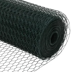 vidaXL Vallas De Jardín-Poste de Valla 10 x 0,4 m (malla de 13 mm) Acero y PVC