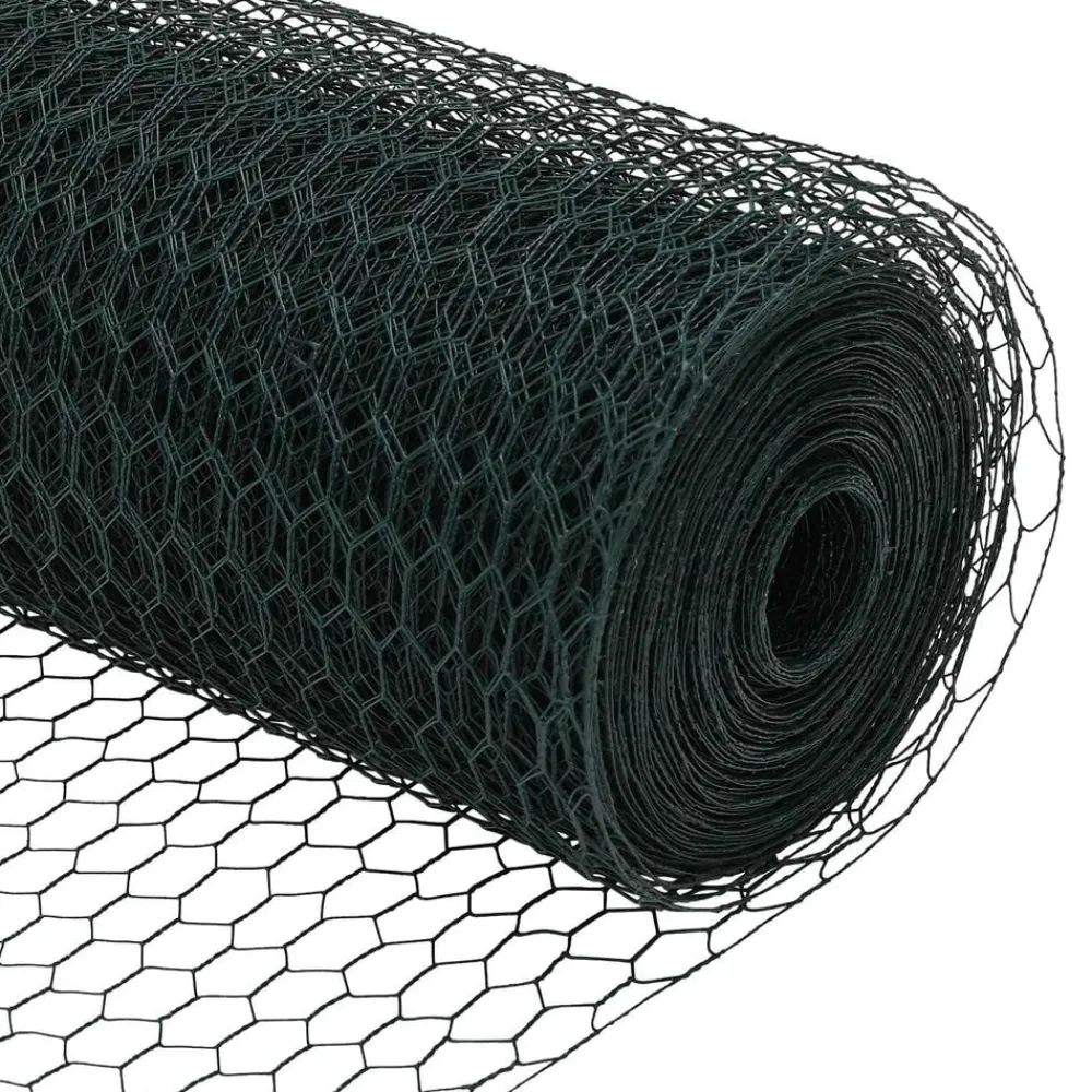 vidaXL Vallas De Jardín-Poste de Valla 10 x 0,4 m (malla de 13 mm) Acero y PVC