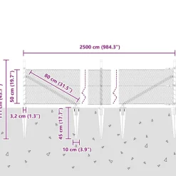 vidaXL Poste de Valla Verde 25 x 0,5 m (malla de 13 mm) Acero Verde bosque Sale
