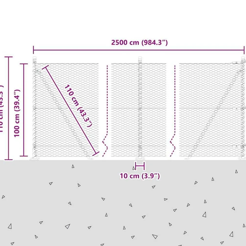 vidaXL Poste de Valla Verde 25 x 1 m (malla de 25 mm) Acero Verde oscuro Sale