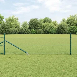 vidaXL Poste de Valla 10 x 0,4 m (malla de 13 mm) Acero y PVC Verde