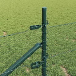 vidaXL Poste de Valla 10 x 0,4 m (malla de 13 mm) Acero y PVC Verde