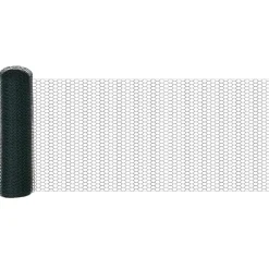 vidaXL Poste de Valla 10 x 0,4 m (malla de 13 mm) Acero y PVC Verde