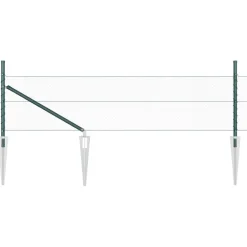 vidaXL Poste de Valla 10 x 0,4 m (malla de 13 mm) Acero y PVC Verde