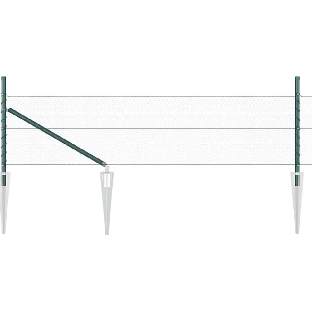 vidaXL Poste de Valla 10 x 0,4 m (malla de 13 mm) Acero y PVC Verde